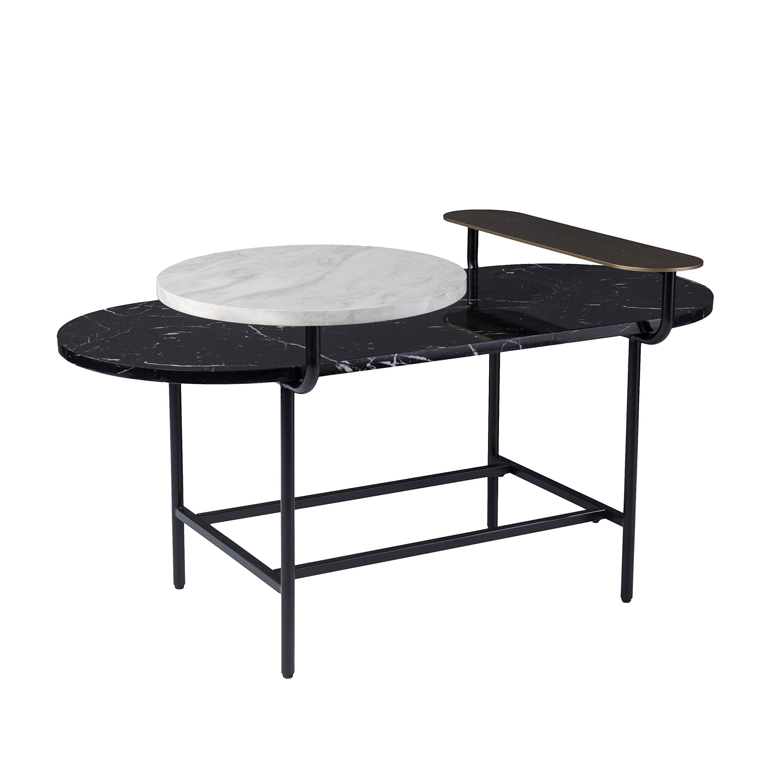SEI Furniture Arcklid Cocktail Table - Modern Black and Gold Coffee Table for Living Room, Lounge, Home Decor | Stylish Center Table for Small Spaces, Apartments & Condos