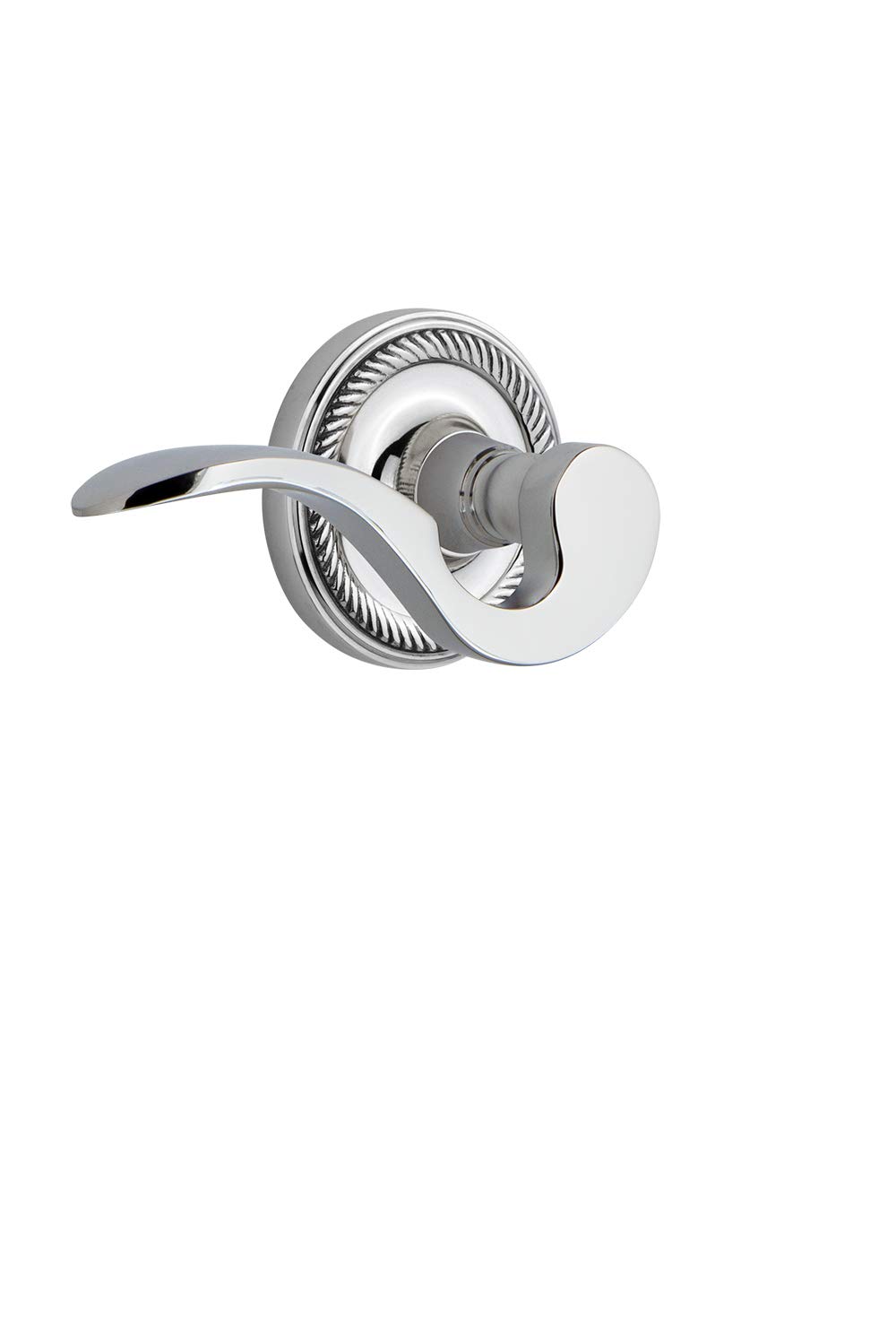 Nostalgic Warehouse Rope Rose Single Dummy Manor Lever in Bright Chrome - Vintage Style Door Handle for Bedroom, Bathroom & Interior Decor