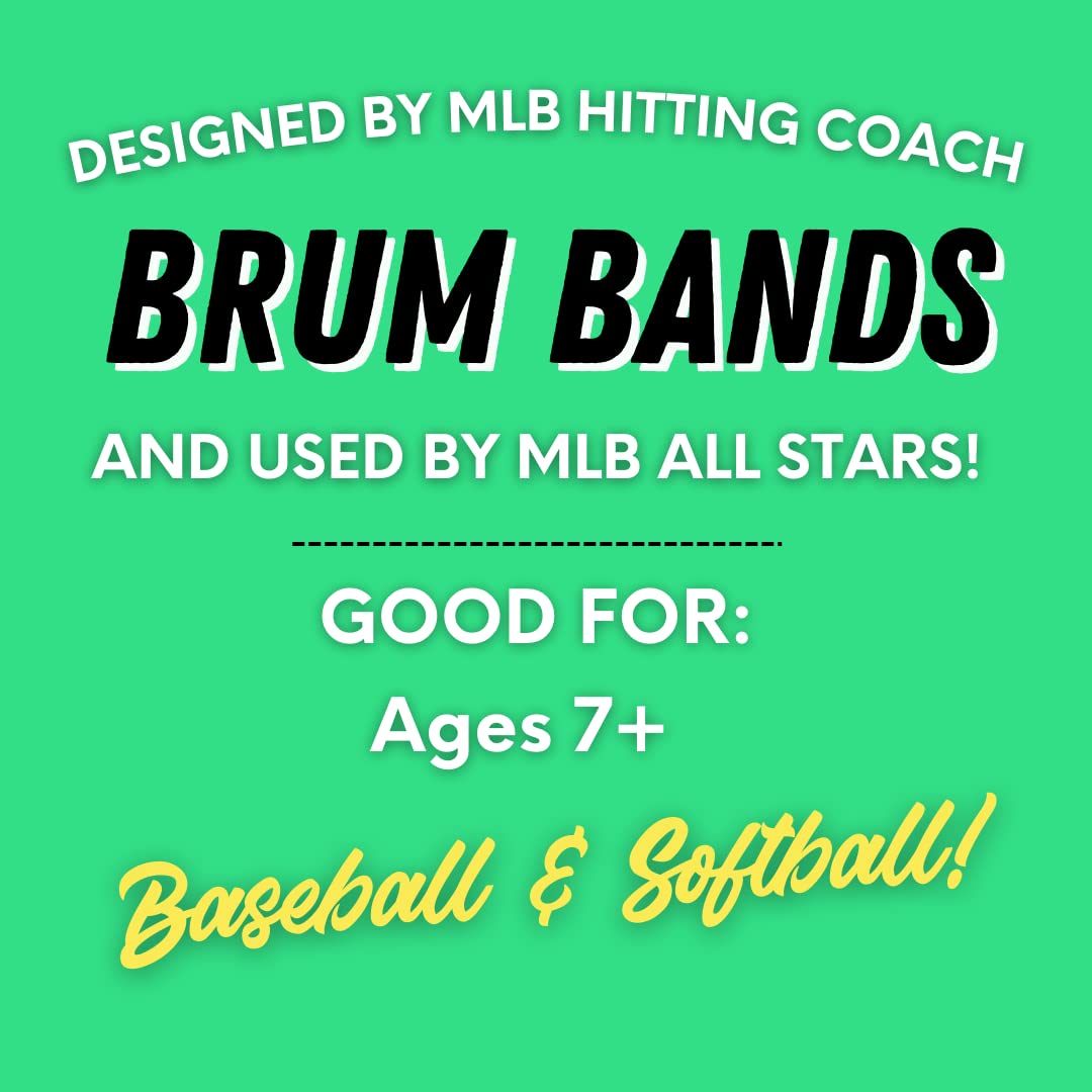 Brum Bands Baseball Swing Trainer - Hitting Equipment for Softball & Batting Practice | Improve Batting Skills