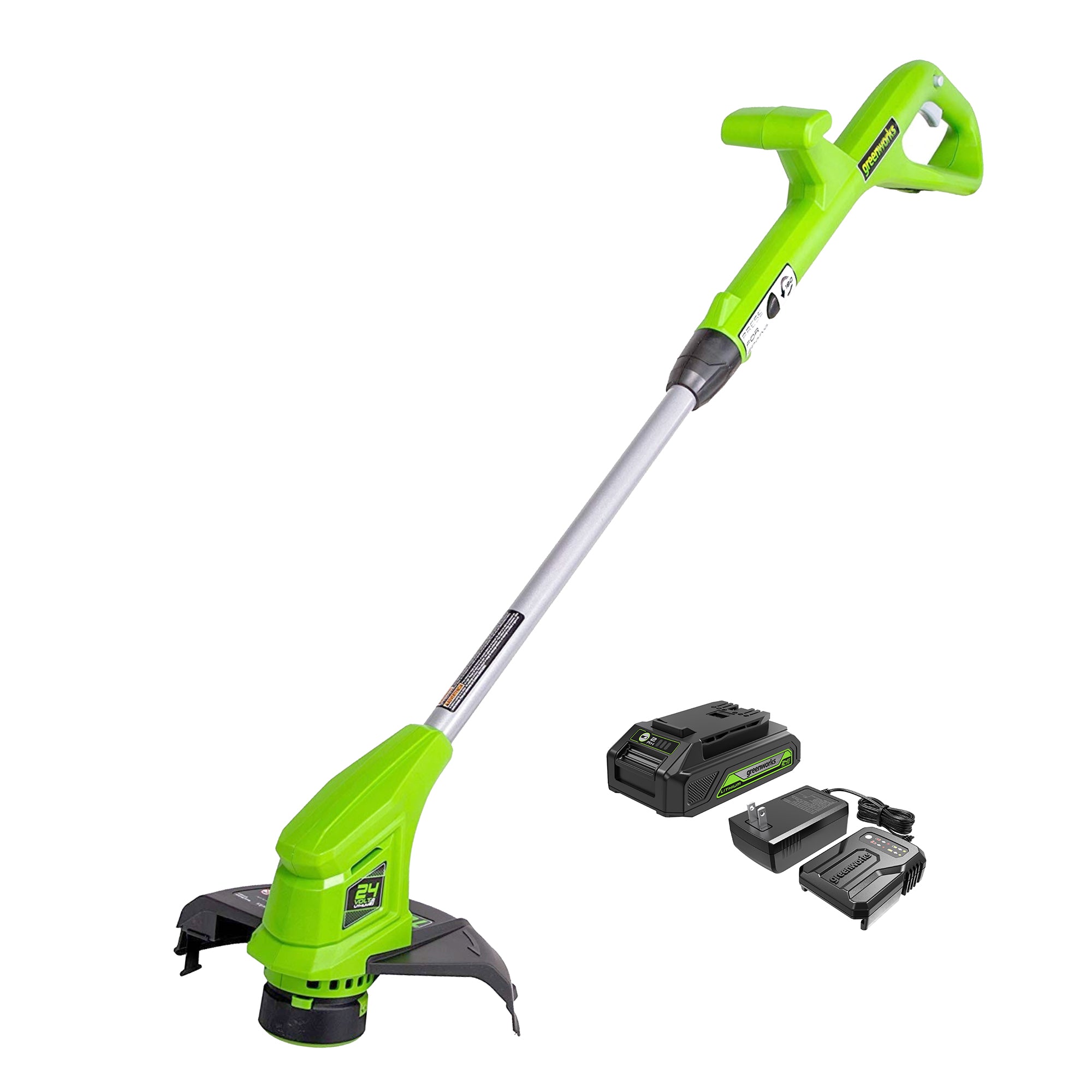 24V 10-Inch Cordless Battery String Trimmer with 2.0Ah Lithium-Ion Battery & Fast Charger - Lightweight Weed Wacker for Lawn, Garden, and Yard Maintenance