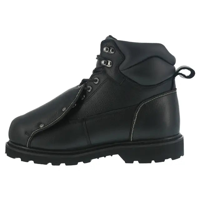 Groundbreaker Steel Toe & Metguard 6 Inch Work Boots for Men - Black Safety Shoes for Construction, Warehouse & Industrial Work