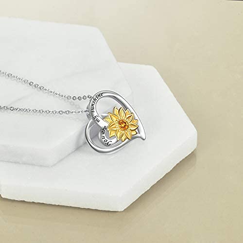AOBOCO 925 Sterling Silver Flower Necklace for Women - Elegant Crystal Pendant Jewelry, Perfect Birthday Gift for Her, Anniversary Present, Valentine's Day Gift | Ideal for Weddings, Parties & Everyday Wear