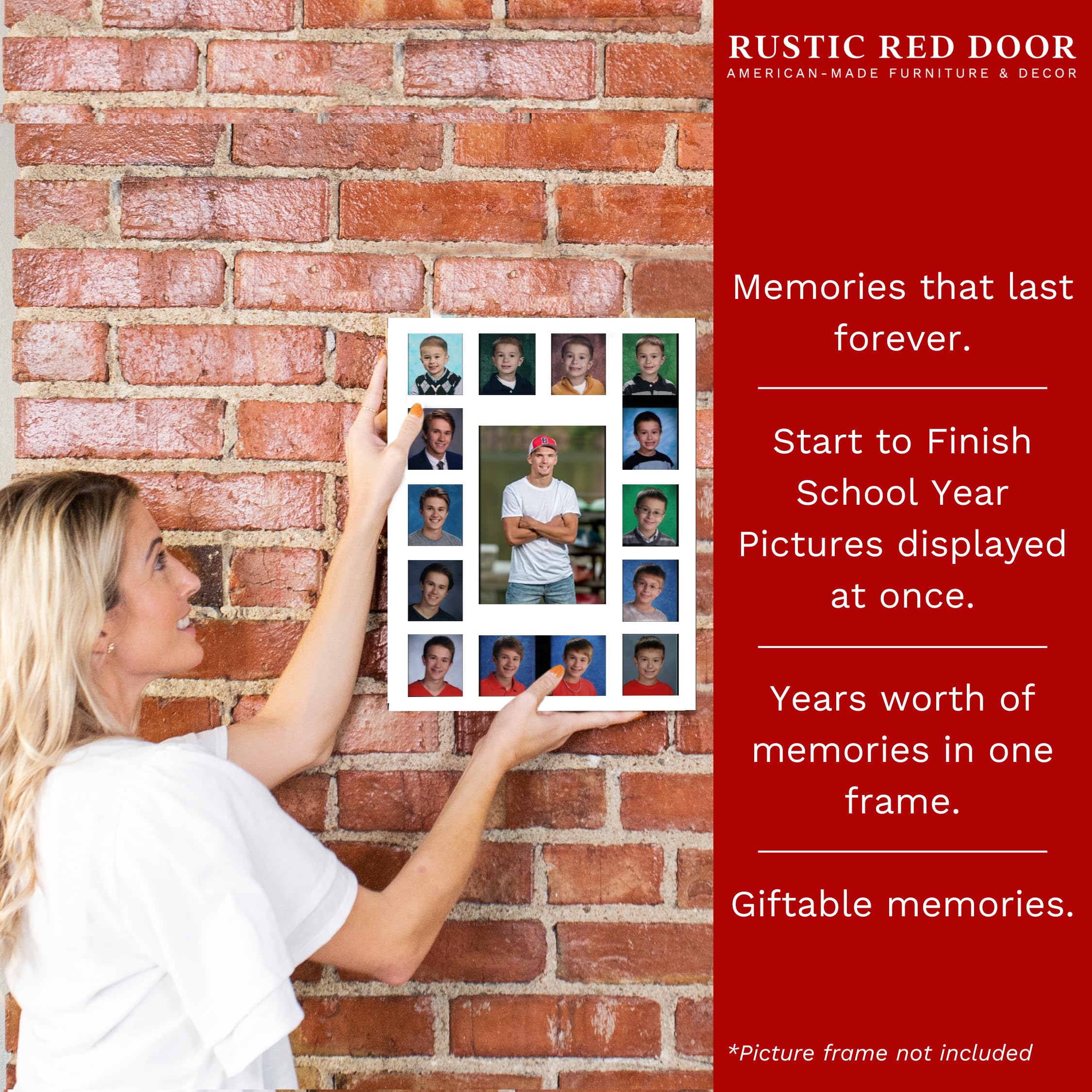 RRD Class of 2026 Photo Mat (11” x 14”) - School Picture Frame Mat for Pre-K to 12th Grade - White Collage Mat for Graduation & School Photos - Perfect for Yearbooks, Memory Boards & Wall Displays
