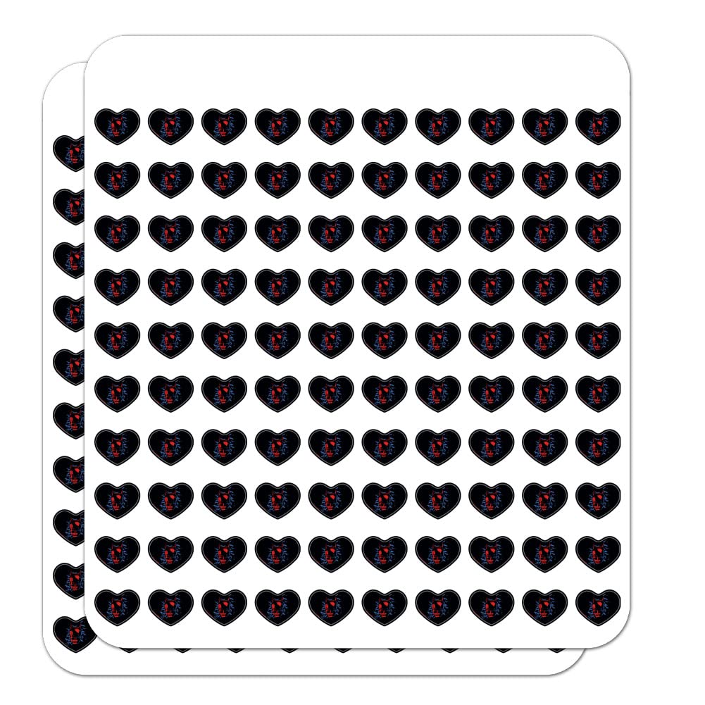 Batman Heart Shaped Stickers - DIY Scrapbook Planner Decoration, Calendar Journal Supplies for Crafting, Bullet Journaling & Gift Wrapping (50PCS)
