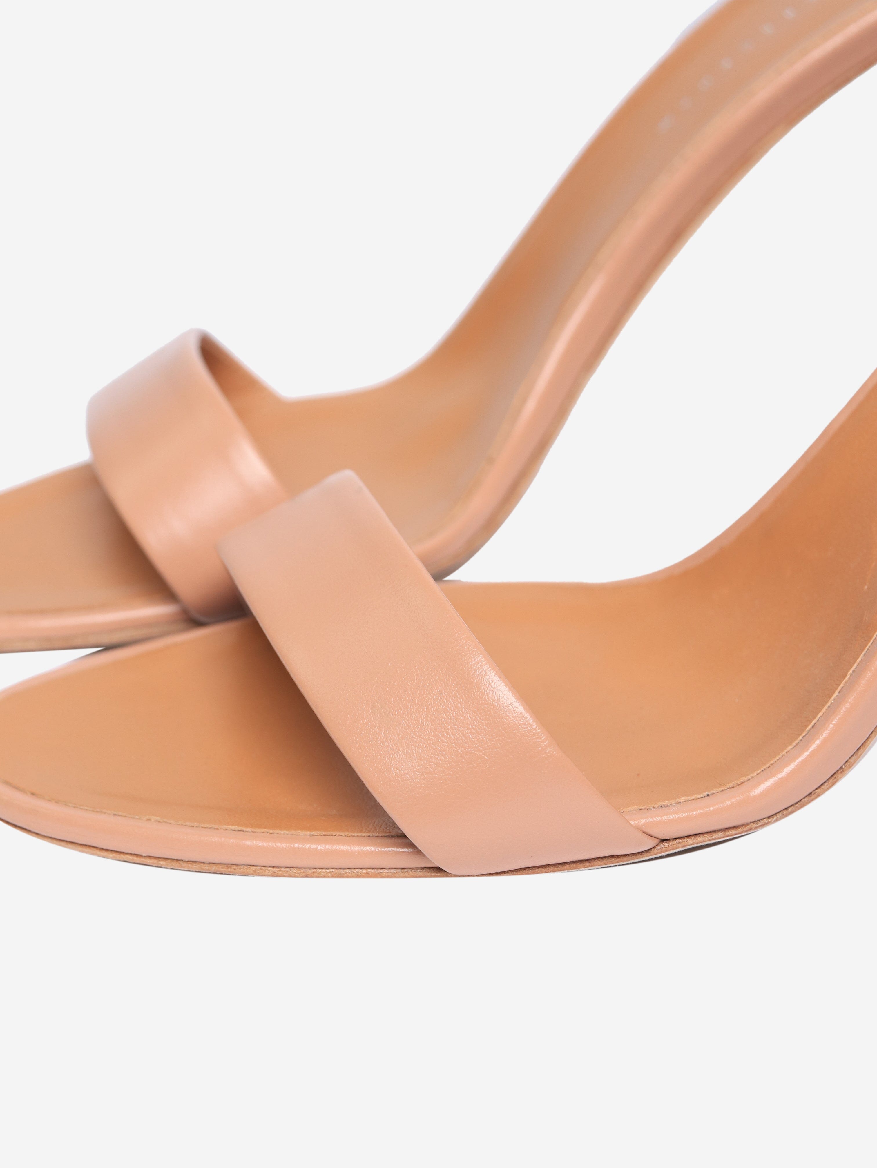 Stylish Blush Leather Sandal Heels - Women's Size EU 41 (US 10) - Perfect for Summer Weddings, Beach Vacations & Date Nights