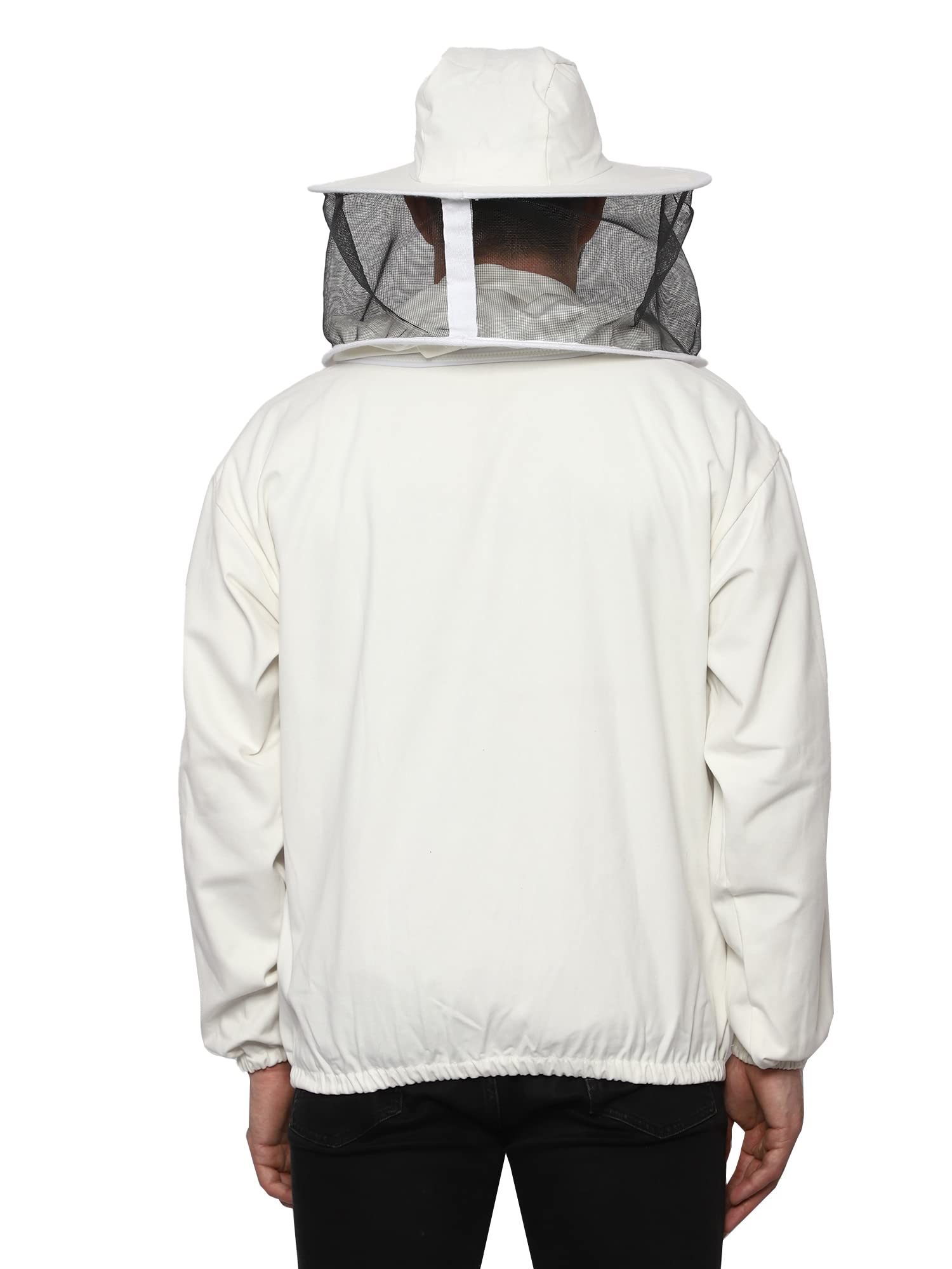 Stingless Beekeeping Jacket with Round Hood – 100% Cotton Beekeeper Suit – Best Bee Protection Wear with Zipper (8XL) – Ideal for Professional Beekeepers & Hobbyists