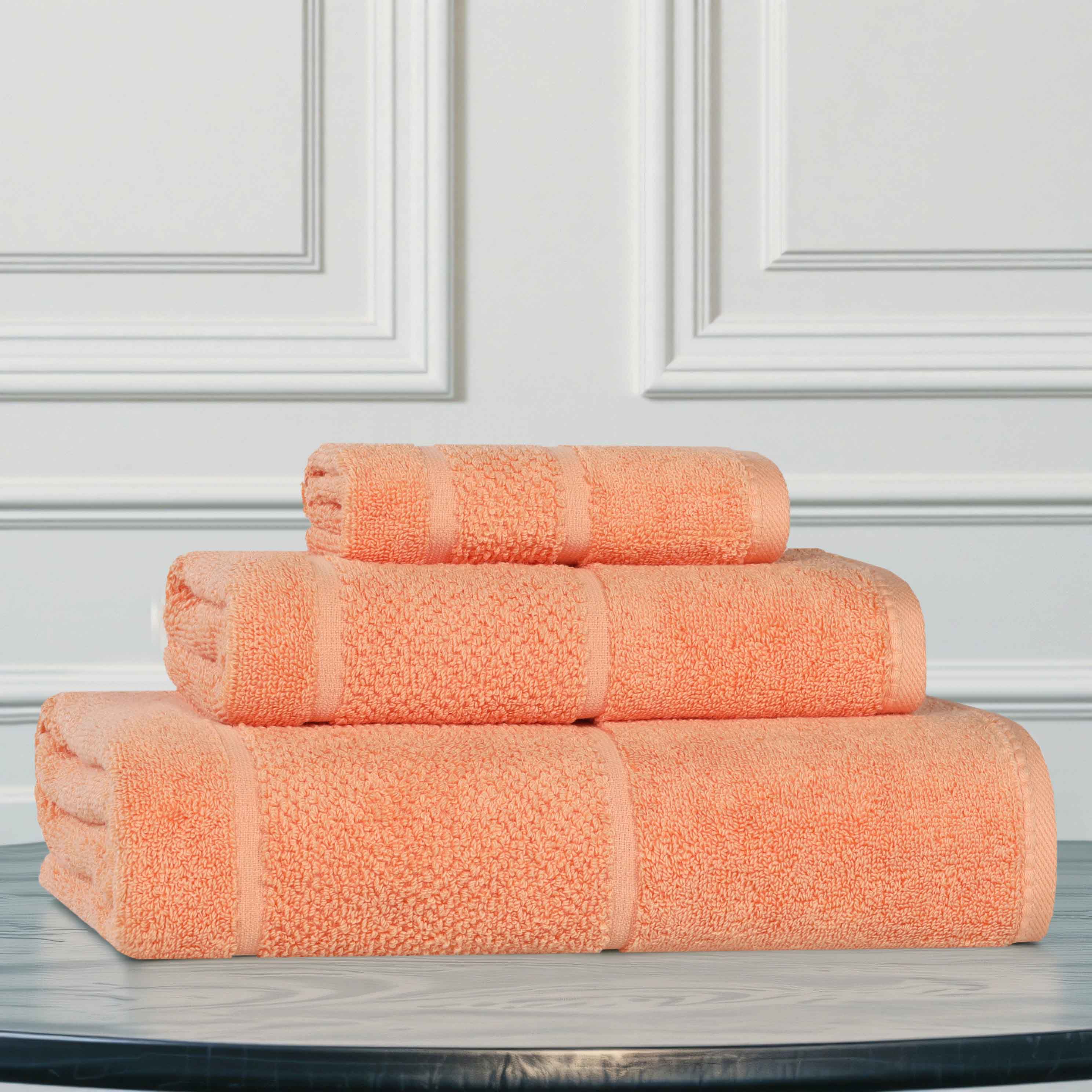 Premium 3-Piece Cotton Towel Set with Broad Border - Soft, Absorbent & Stylish for Bath, Spa & Home Decor - Mile Smart Twist Collection