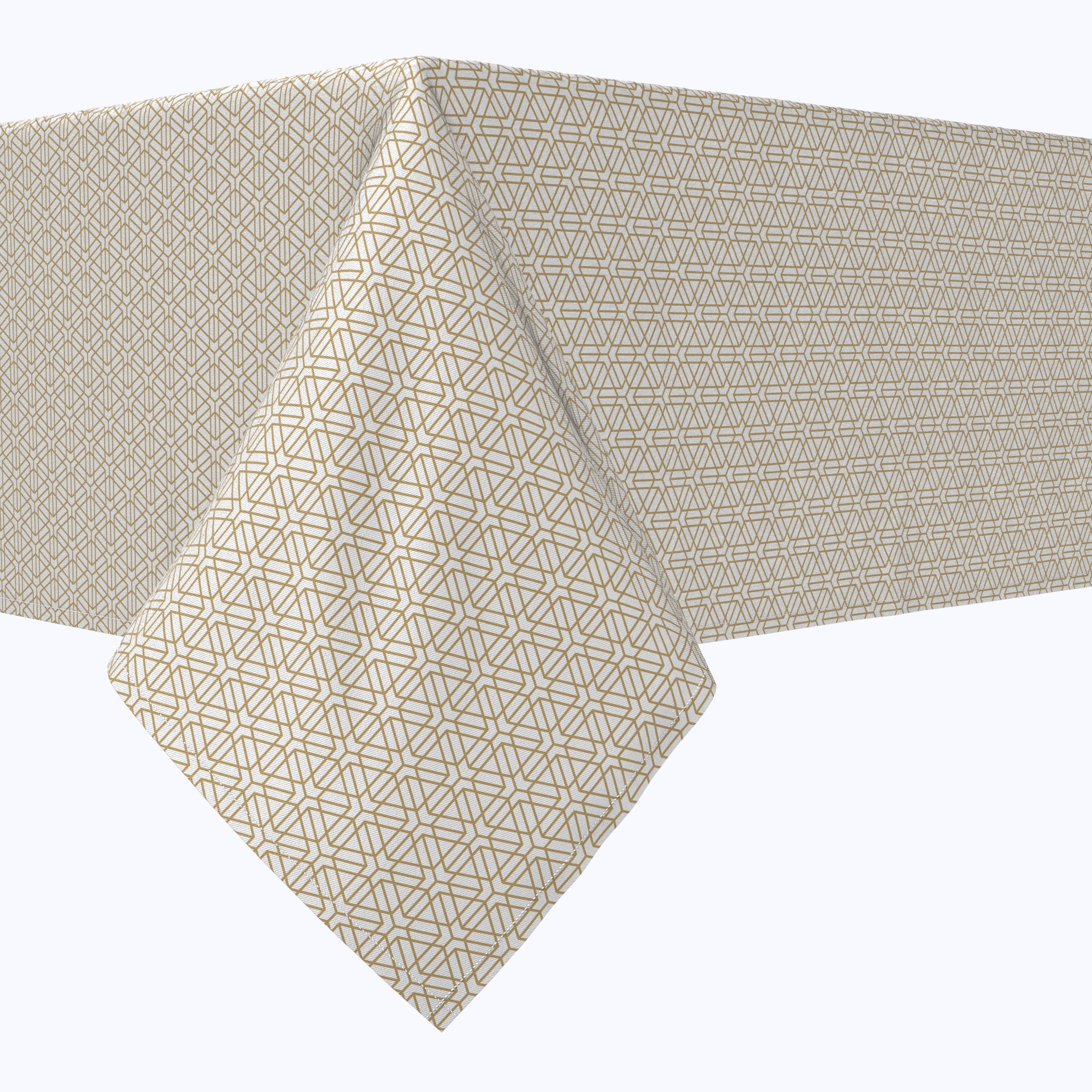Geometric Golden Design Tablecloths - Elegant Dining Table Cover for Parties, Weddings & Home Decor