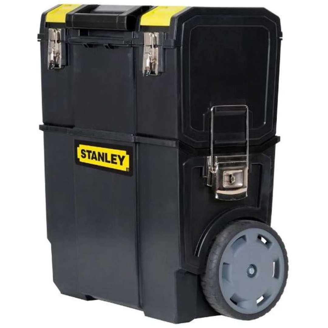 STANLEY 2 in 1 Rolling Toolbox with Pull Handle | Detachable Tool Organizer | Portable Tote Tray for Tools, Small Parts & Accessories | Heavy-Duty Construction (Model 1-70-327) | Perfect for Job Sites, Workshops & DIY Projects