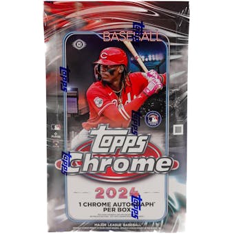2024 Topps Chrome Baseball Hobby Box - 24 Packs with Autograph & Relic Cards - Collectible Trading Cards for MLB Fans - Perfect for Sports Memorabilia Collectors & Fantasy Baseball Enthusiasts