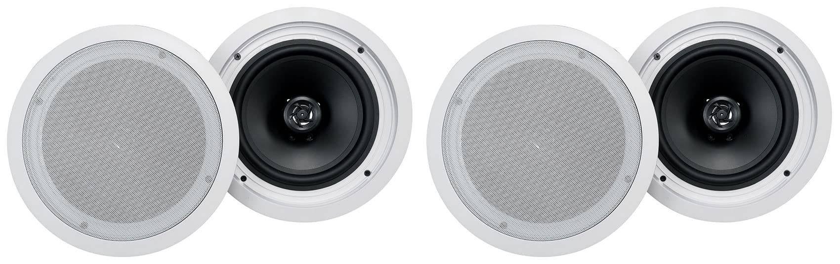 Rockville HC85-16 8 Inch 700 Watt White In-Ceiling Home Theater Speakers (16 Ohm) - Perfect for Surround Sound Systems and Multi-Room Audio Setups