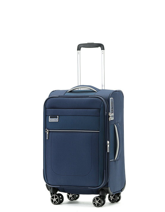 Tosca TCA720 Vega 21-Inch Small Spinner Luggage in Navy Blue - Perfect Carry-On for Business Travel & Weekend Getaways