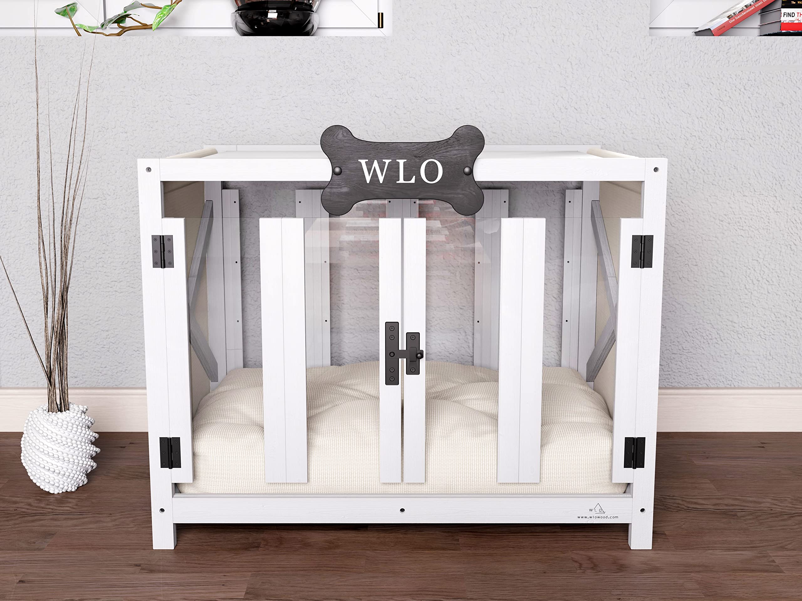 Pueblo Elevated Solid Spruce Dog House - Weatherproof Wooden Pet Kennel with Comfortable Bed & Crate for Indoor/Outdoor Use - Perfect Backyard, Patio & Camping Companion for Dogs