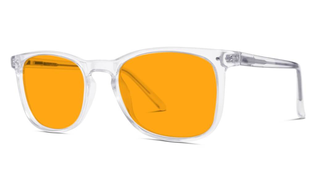 SunDown Taylor Blue Light Blocking Glasses - Crystal Frame with Prescription Lenses for Eye Strain Relief | Perfect for Computer Work, Gaming & Nighttime Screen Use