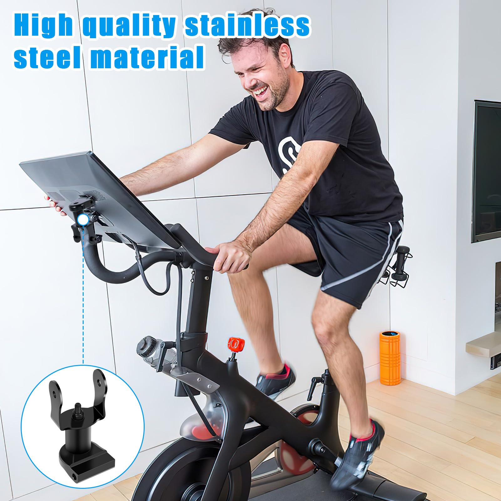 360 Degree Swivel Mount for Peloton Bike & Exercise Bikes - Adjustable Monitor Stand with Stainless Steel Arm & Included Wrenches - Easy Installation for Home Gym Workouts & Cycling Training