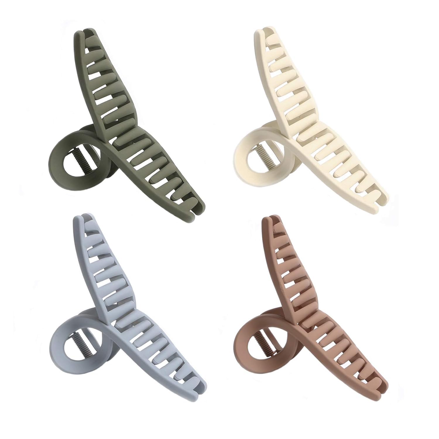 6 Pcs Large Butterfly Hair Claw Clips for Women - Strong Hold Matte Jaw Clips, Non-Slip Banana Claw Hair Accessories for Thin Hair & Styling | Perfect for Updos, Ponytails & Everyday Hairstyles