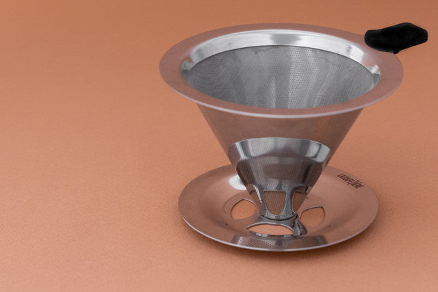 Premium Stainless Steel Pour Over Coffee Dripper - Barista Style Coffee Maker for Home & Office Brewing - Perfect for Single Serve Pour Over Coffee, Camping & Travel