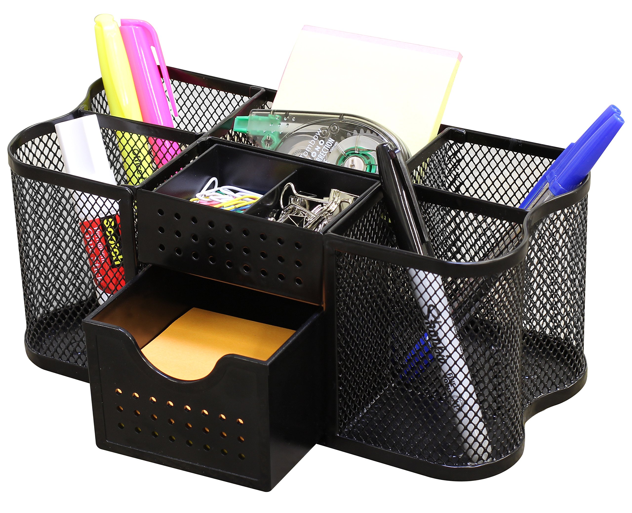 Deco Brothers Desk Organizer Set - Black Pen Holder & Office Caddy with Storage Compartments | Perfect for Home Office, School Supplies & Workspace Organization