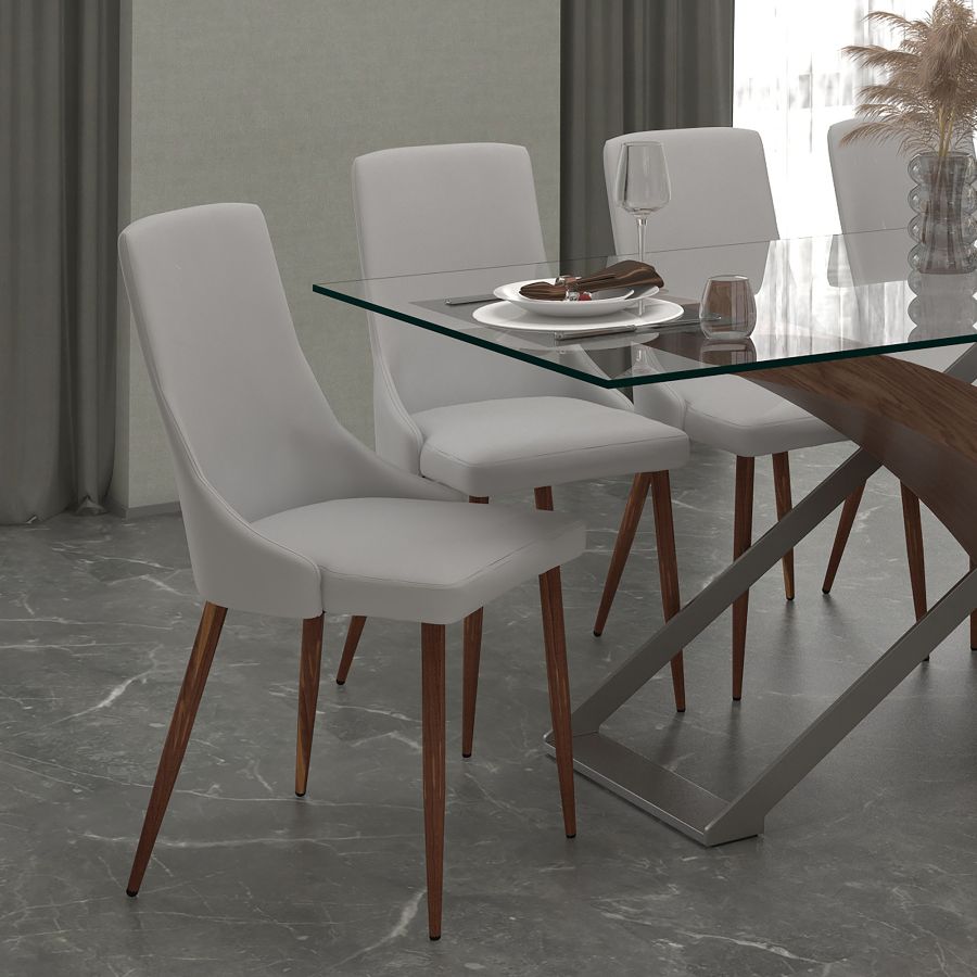 Stylish Faux Leather Dining Chair - Cora Design for Modern Home & Restaurant Decor | Comfortable PU Leather Seat for Kitchen, Dining Room & Office