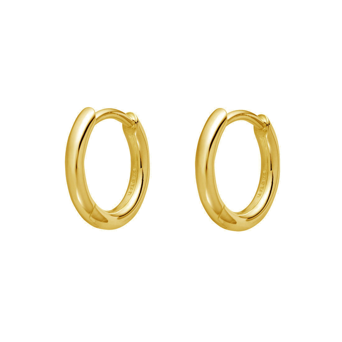 18K Gold Huggie Hoop Earrings - Delicate Round Design for Women - Perfect for Everyday Wear, Parties & Gifts