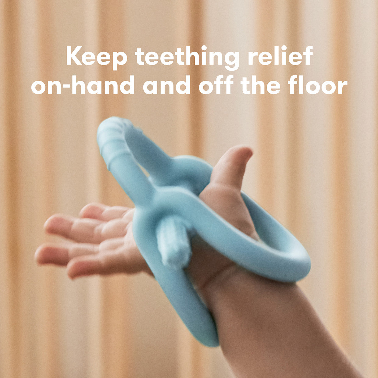 Get A Grip Teether - Soothing Baby Teething Toy for Infants & Toddlers | BPA-Free, Soft Silicone Teether for Pain Relief | Perfect for Home, Travel & Daycare Use (Blue)