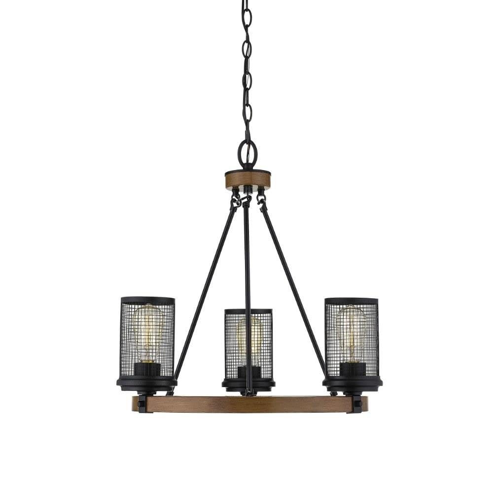 Millennium 3523-MB/WG 3-Light Black Chandelier - Modern Crystal Ceiling Light Fixture for Dining Room, Bedroom & Living Room Decor