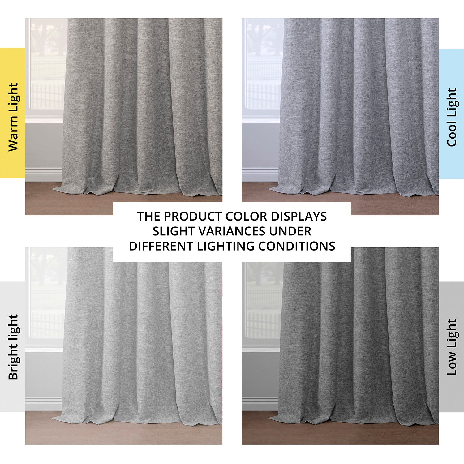 Modern Grey Boho Chic Faux Linen Blackout Curtains - 2 Panels Set for Bedroom & Living Room - Noise Reducing & Thermal Insulated Window Drapes for Home Decor