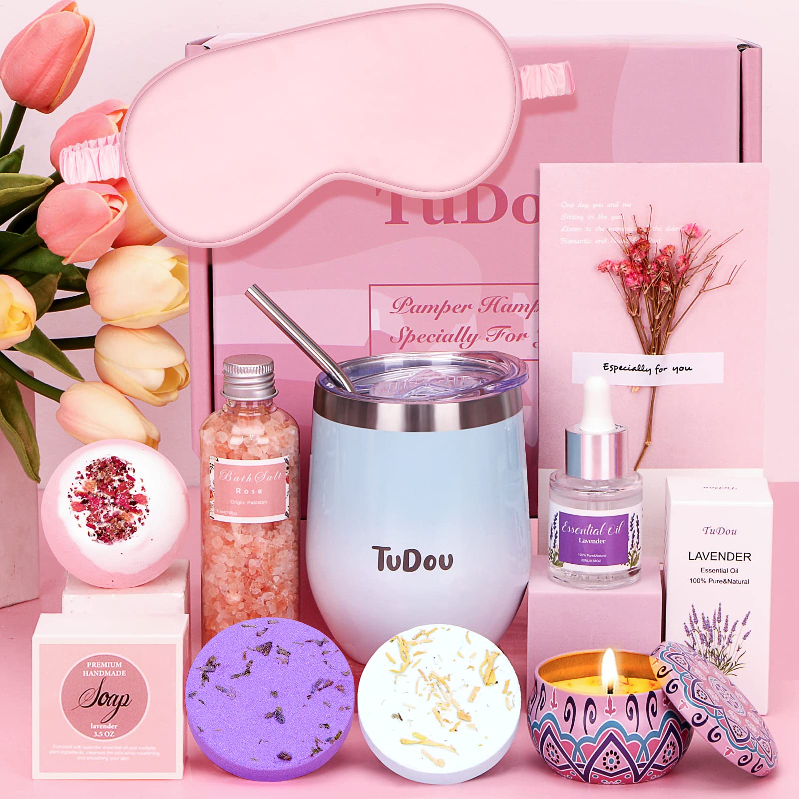 Luxury Self Care Gift Set for Women - Spa Bath & Relaxation Kit - Birthday, Get Well Soon Gifts for Her - Perfect for Mom, Sister, Wife & Friends - Ideal for Home Spa Days, Stress Relief & Pampering