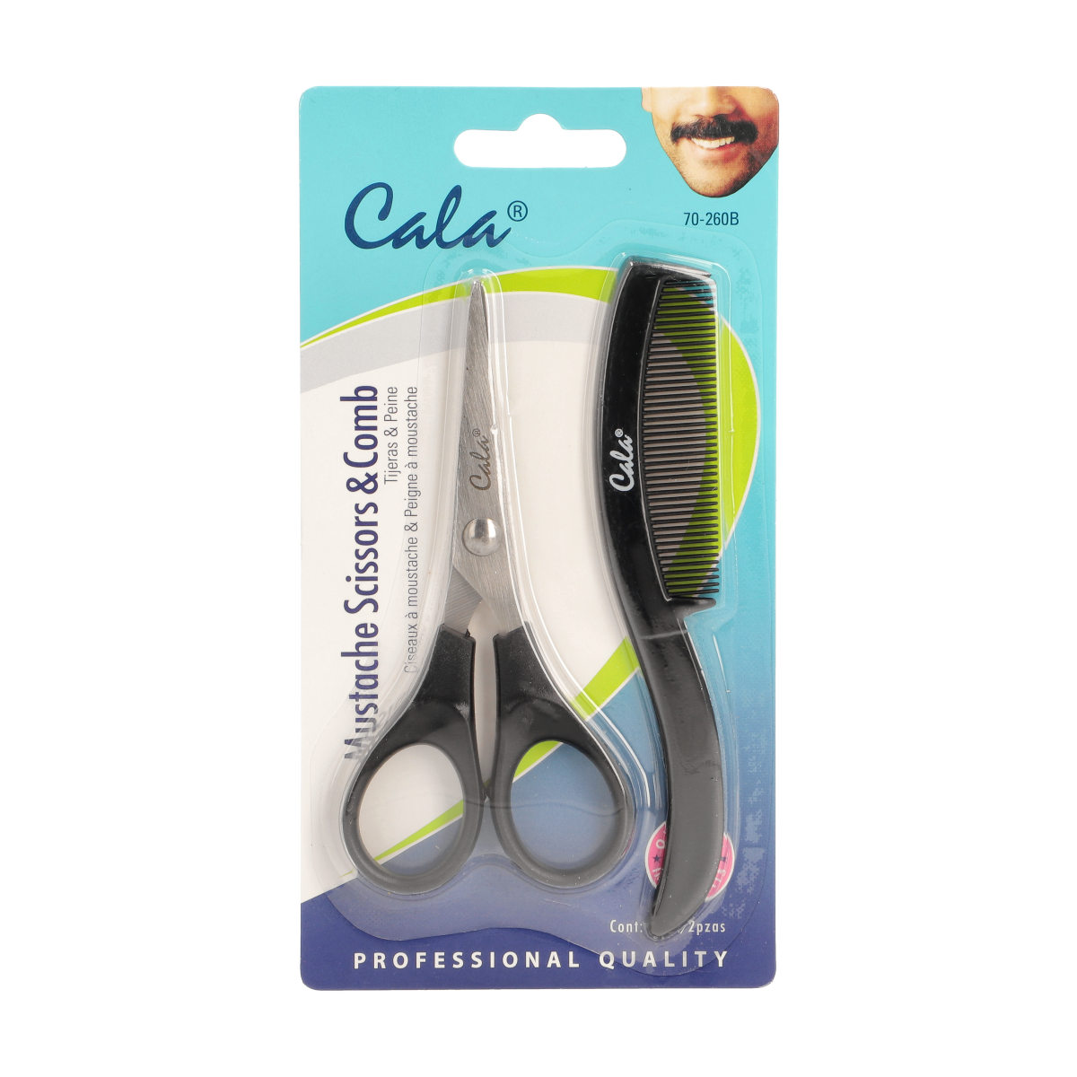 Professional Mustache Scissors & Comb Set - Stainless Steel Grooming Kit for Men's Facial Hair Trimming - Perfect for Barbershops, Home Grooming & Beard Maintenance