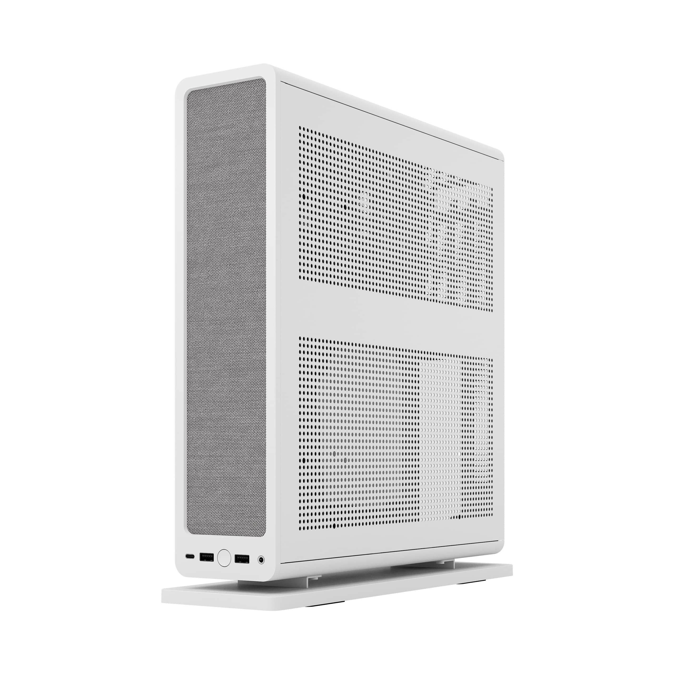 Fractal Design Ridge White ITX PC Case - PCIe 4.0 Riser Card & 2x140mm PWM Fans Included - USB Type-C - Compact Gaming Computer Case for Home Theater & Workstation Setup