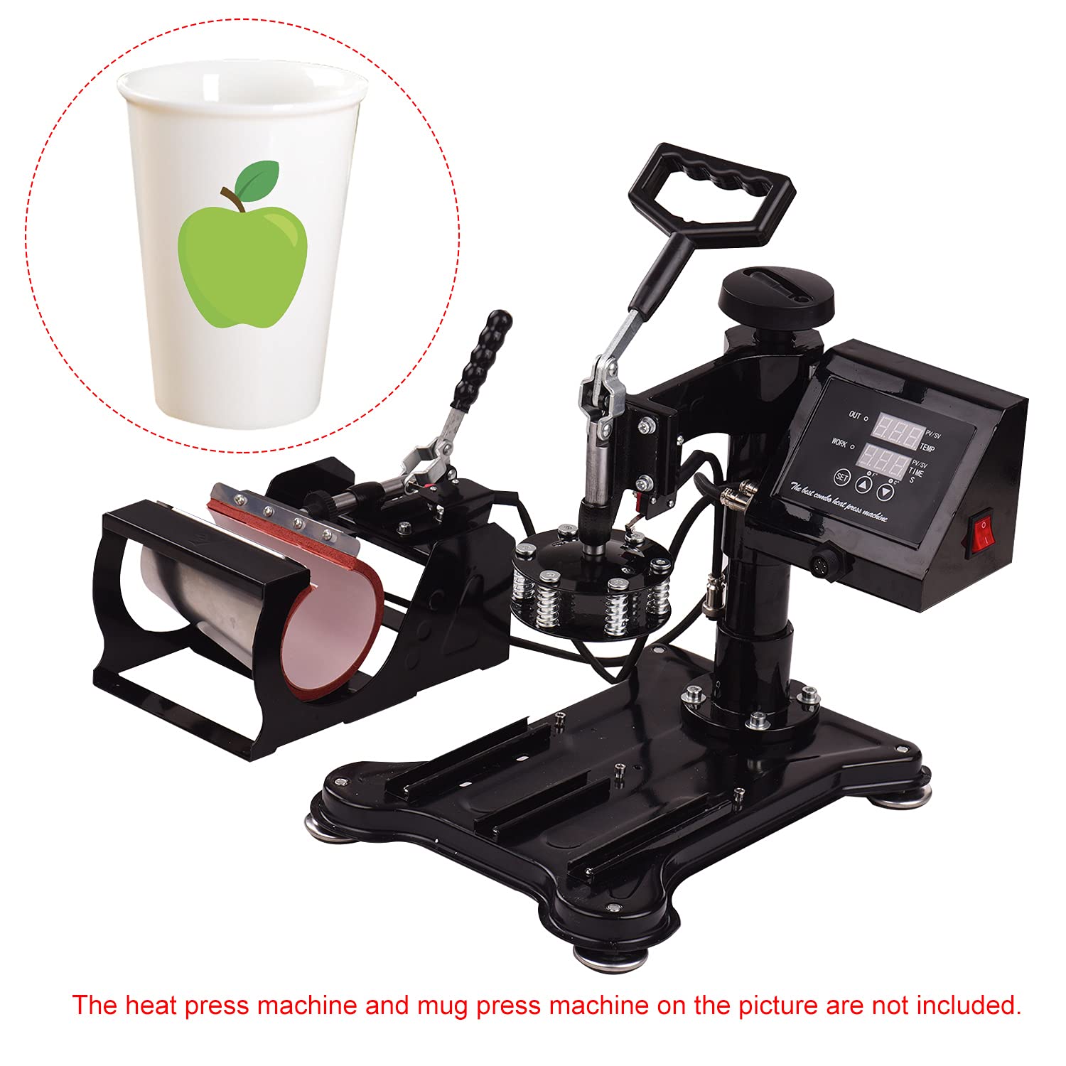 17oz Conical Mug Press Machine Attachment - 110V Silicone Heat Transfer for Sublimation Printing (Perfect for Custom Mugs, Promotional Gifts & Small Business Merchandise)