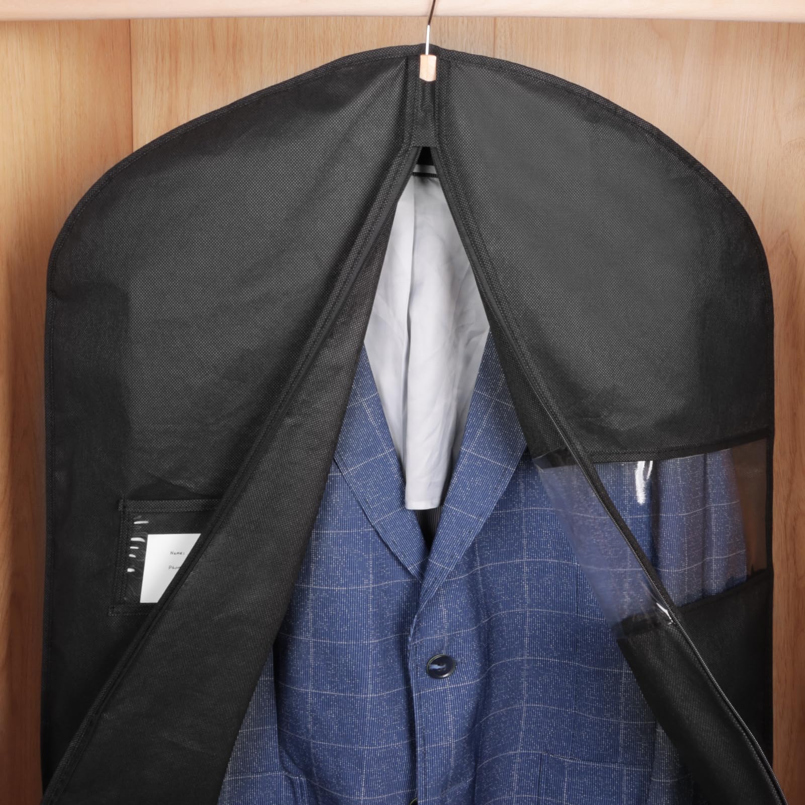 KEEGH 40 Inch Suit Cover Bags for Men - 10 Pack Garment Bags with Clear Window & Label Pocket | Hanging Clothes Storage for Closet Organization, Travel Suit Protector, Coat Cover for Business Attire | Perfect for Dry Cleaning, Wedding Suits & Long-Term Garment Storage