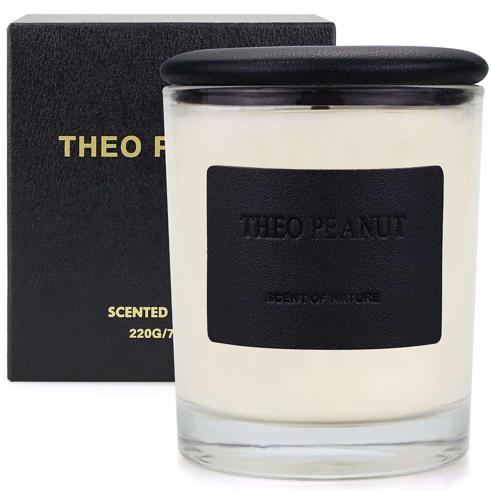 Premium Cassis & Rose Scented Soy Candle - 7.8oz 50-Hour Burn Time, All-Natural Aromatherapy Candle in Glass Jar with Luxury Leather Gift Box - Perfect for Home Decor, Relaxation & Romantic Ambiance