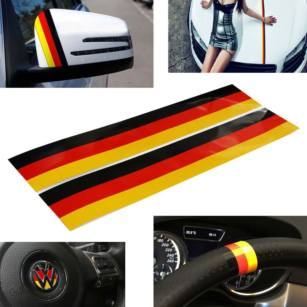 2-Pack 9 Euro Color Stripe Decal Stickers for Car Exterior & Interior - Waterproof Vinyl Automotive Decals for Windows, Laptops, Helmets (Perfect for Car Customization & Personalization)