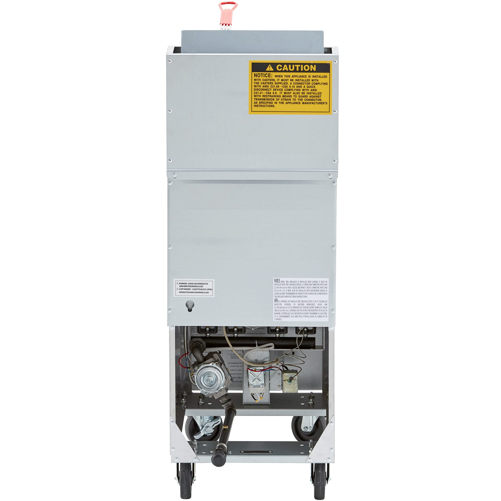 Commercial 50 Lbs. LPG Liquid Propane Gas Fryer - 120,000 BTU Stainless Steel Free Standing Deep Fryer with ETL Certification (Red) - Perfect for Restaurants, Food Trucks & Outdoor Catering Events
