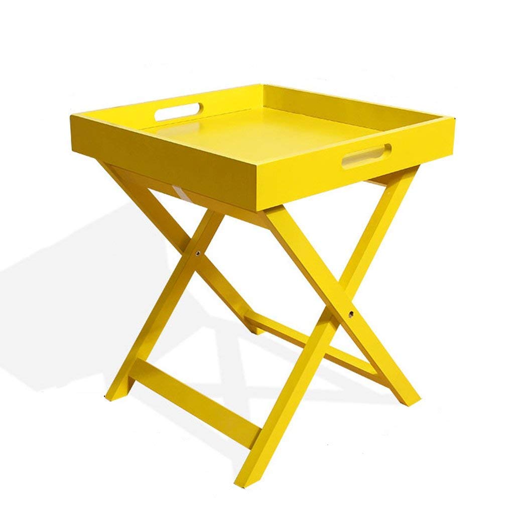 ZXY-NAN Small Wooden Folding Computer Desk - Portable Coffee Table for Living Room, Bedroom, Kitchen & Office - Compact Side Table with Storage (Green, 40x40x46.5cm) - Perfect for Small Spaces, Dorm Rooms & Home Offices