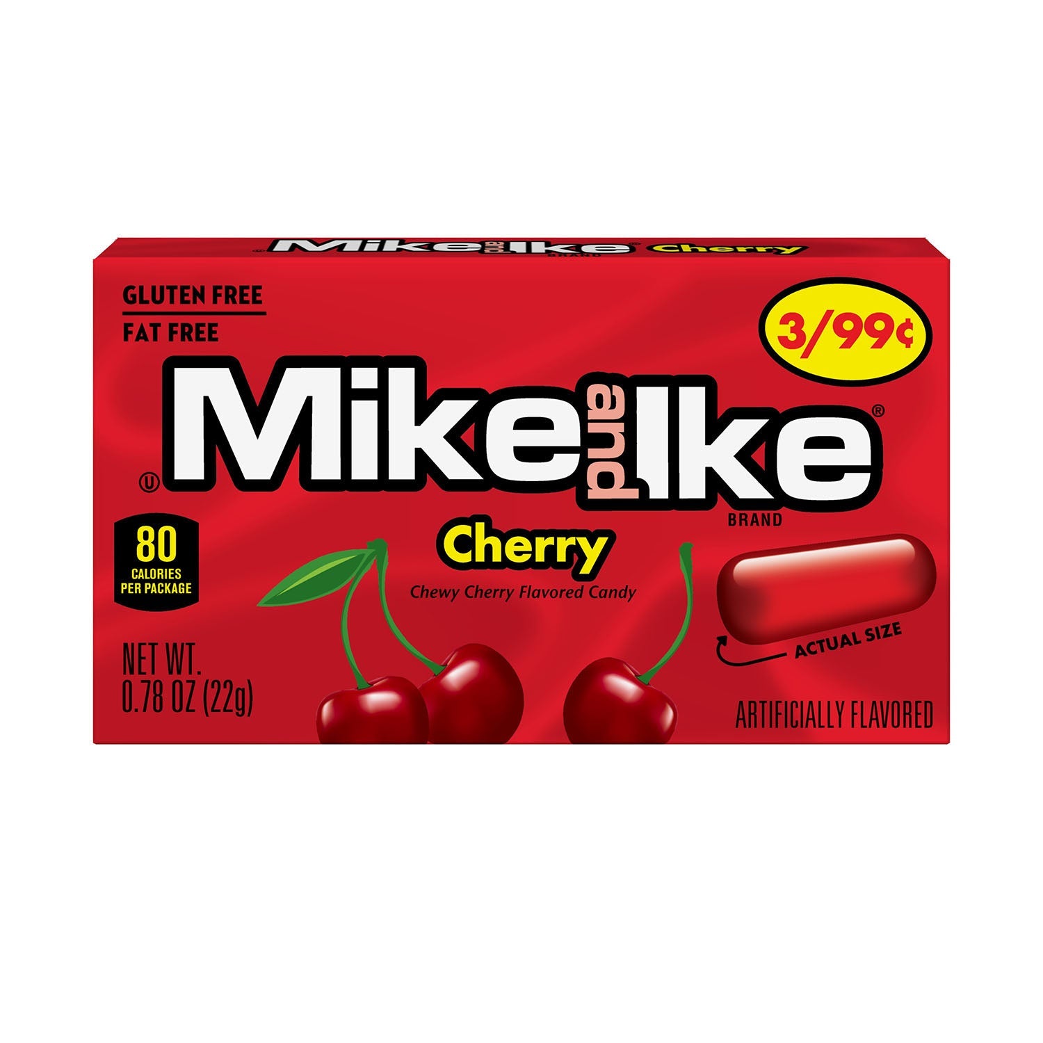 Just Born Mike & Ike Cherry Flavored Candies - 24ct Box | Bulk Candy for Parties, Movie Nights & Sweet Treats
