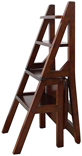 LUDIST Wooden Folding Step Stool for Home - Multifunctional Indoor Climbing Stool, Layered Ladder Chair for Kitchen, Bathroom, Kids, and Storage Access