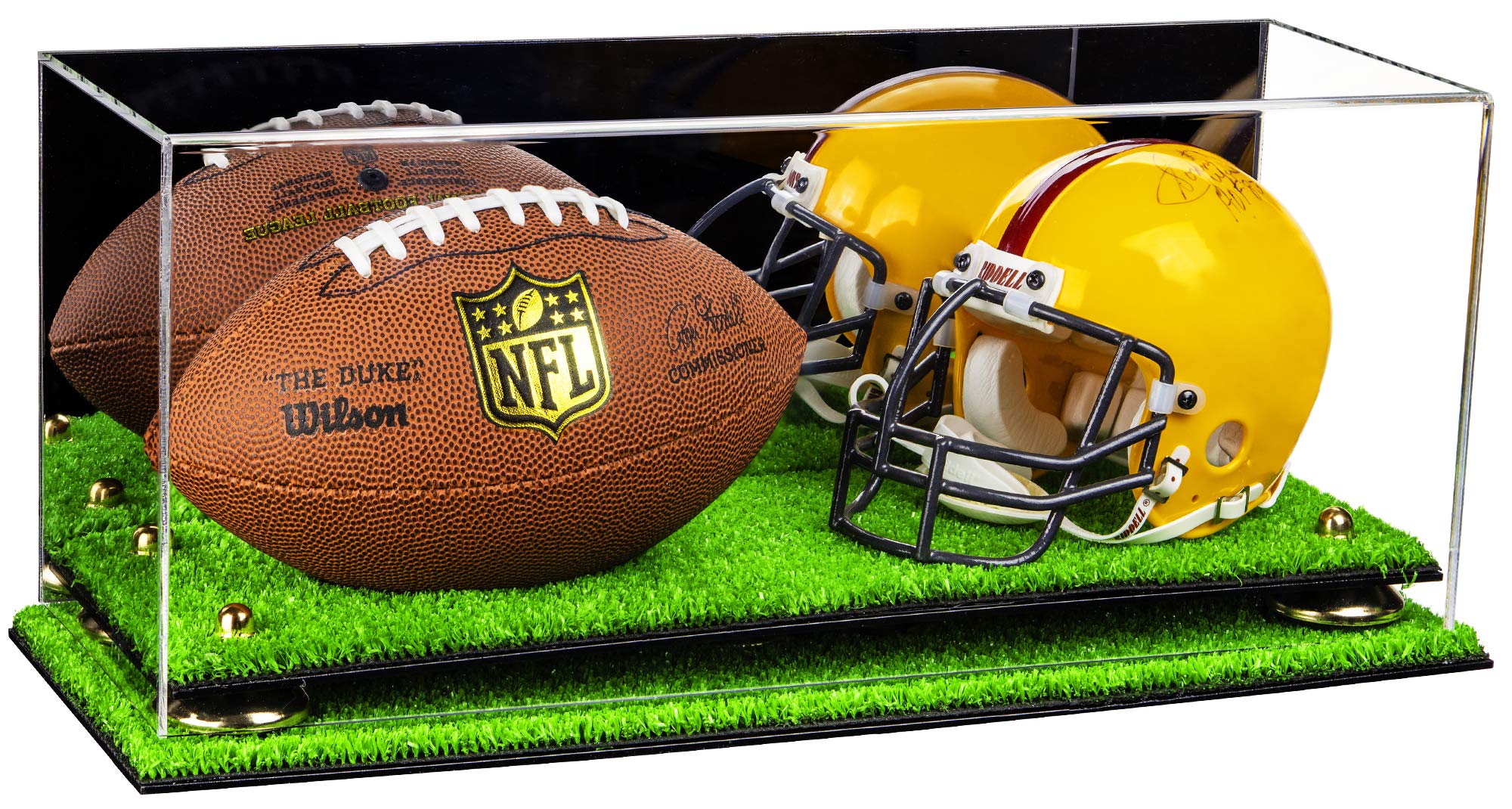Mini Football Helmet Display Case - Acrylic Double Mini Helmet Holder for Collectibles & Decoration - Perfect for NFL Memorabilia, Sports Room Decor, and Gift Ideas