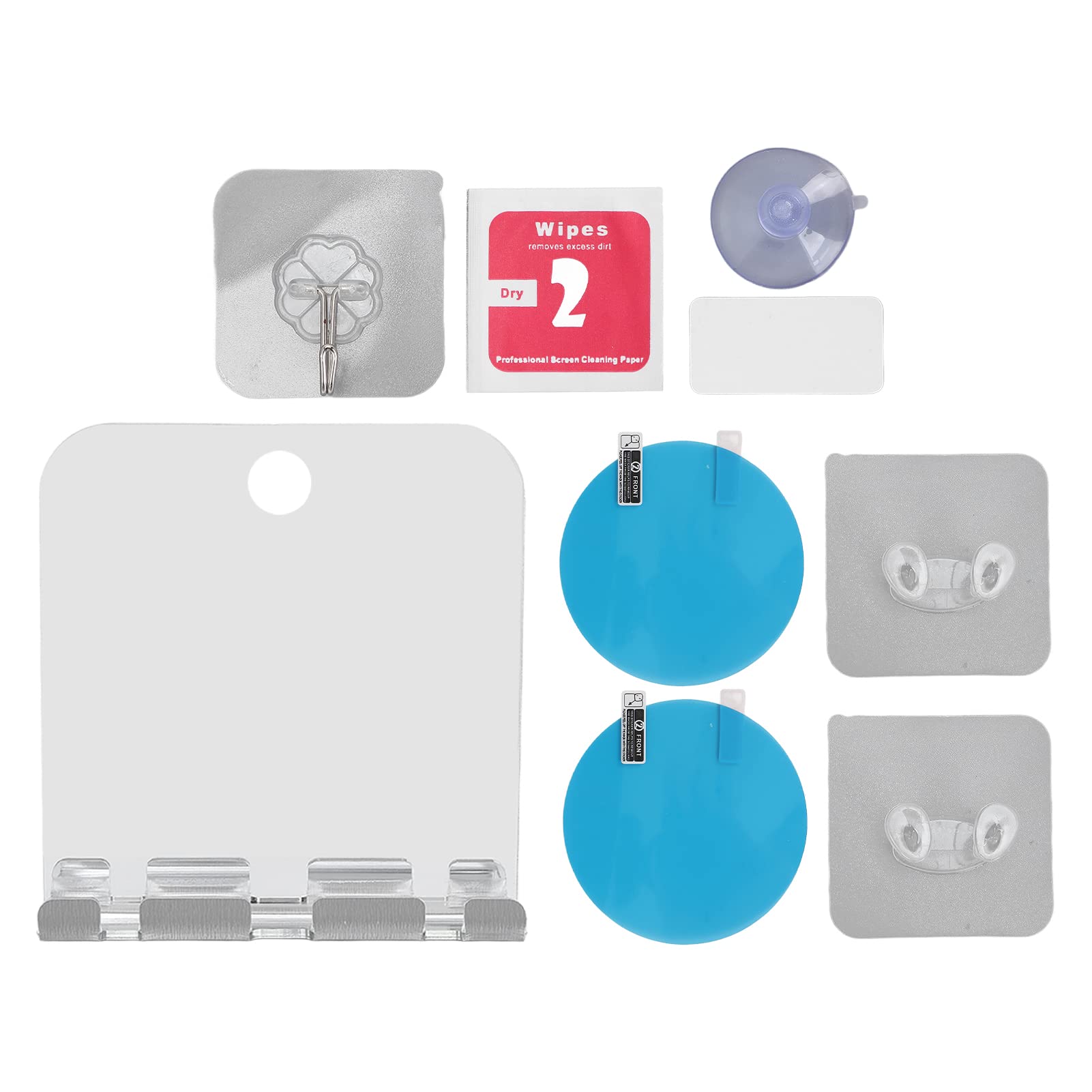 Anti-Fog Bathroom Mirror with Suction Cup - Large Wall Mounted Shower Mirror for Shaving & Makeup, Travel-Friendly Fog-Free Mirror for Home & Hotel Use