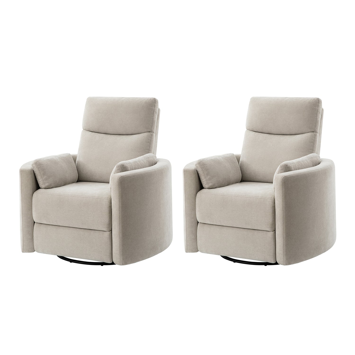 Monica Swivel Rocker Power Recliner Chair with Adjustable Headrest & Lumbar Support - Optional Removable Pillows - Perfect for Living Room, Home Theater & Relaxation