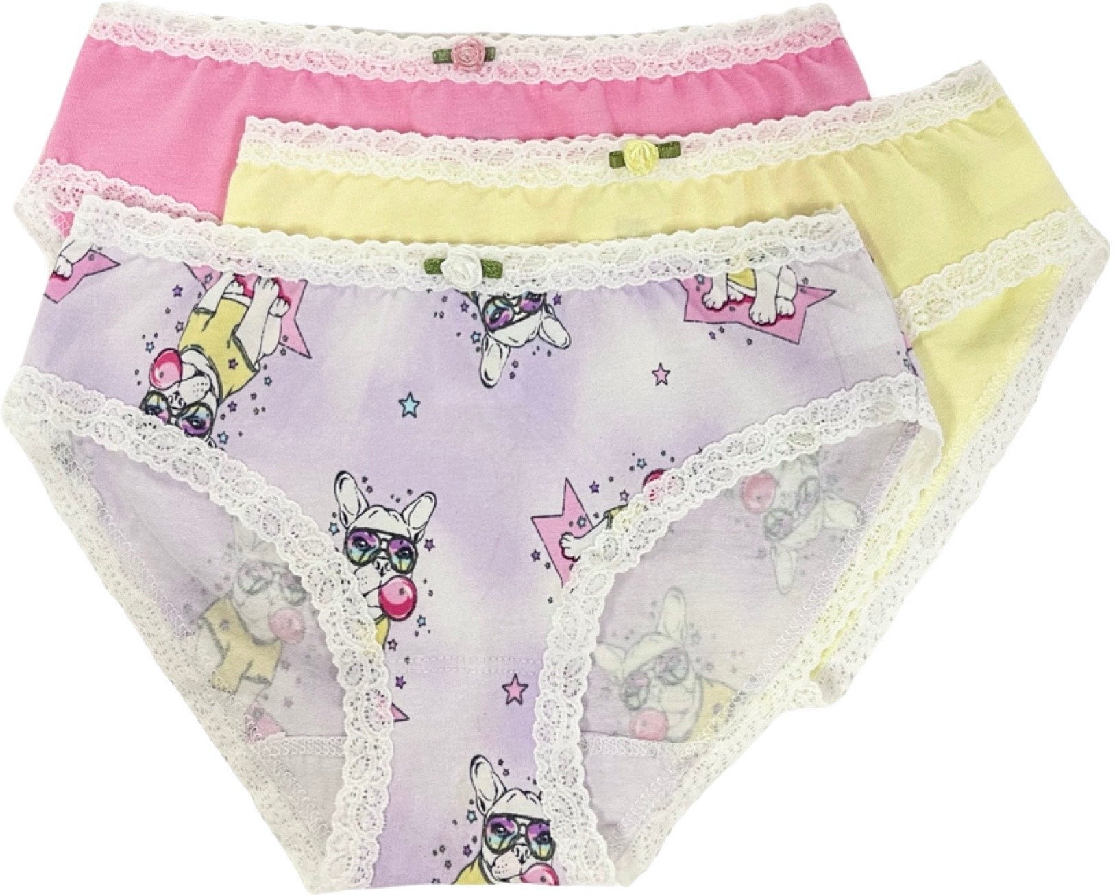 Bubblegum Frenchie 3 Pack Women's Underwear - Soft Cotton Panties for Everyday Wear, Workout & Sleep