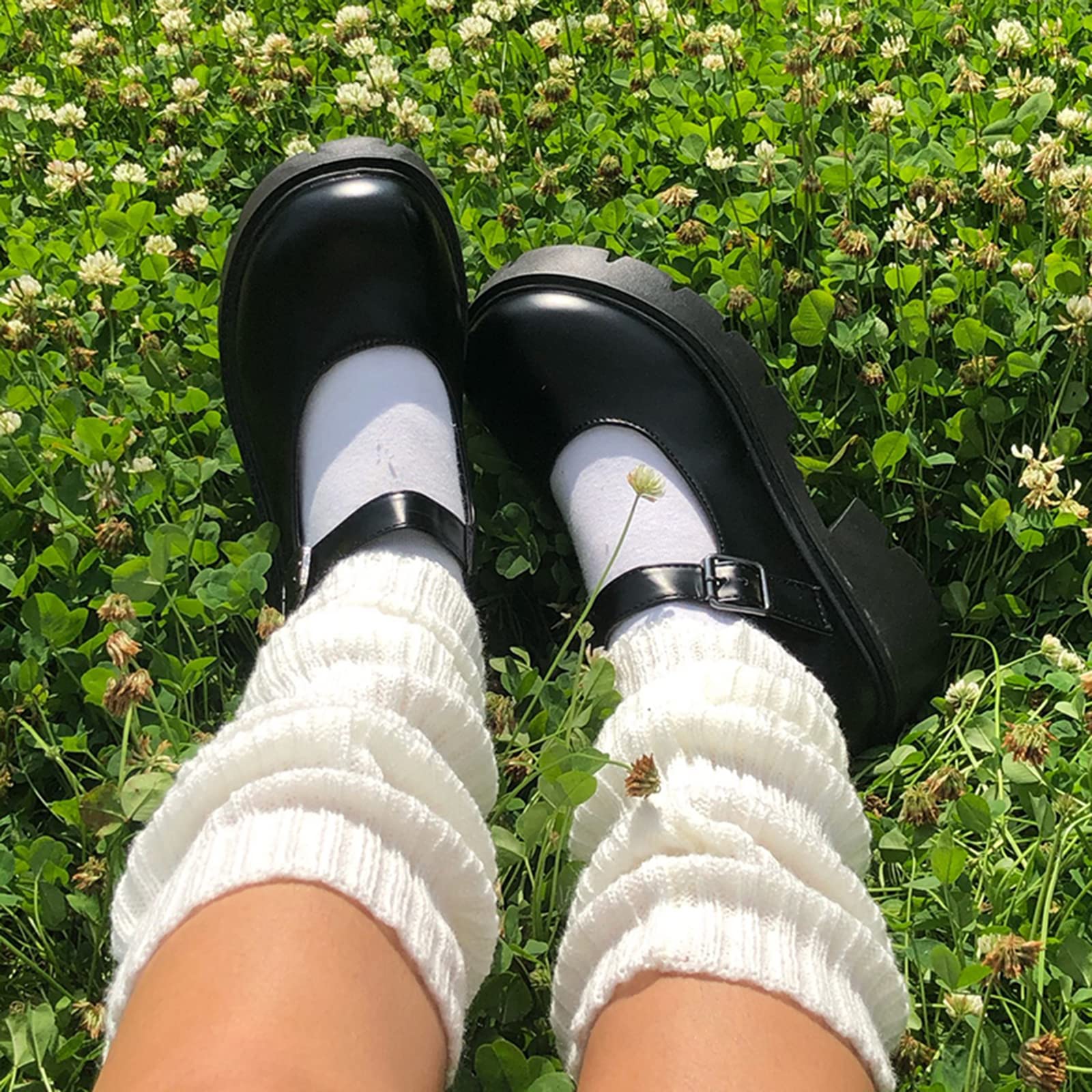 Japanese Style Kawaii Crochet Wool Leg Warmers for Women & Girls - Soft Loose Knit Knee High Boot Stockings - Perfect for Winter Fashion, Cosplay & Casual Outfits