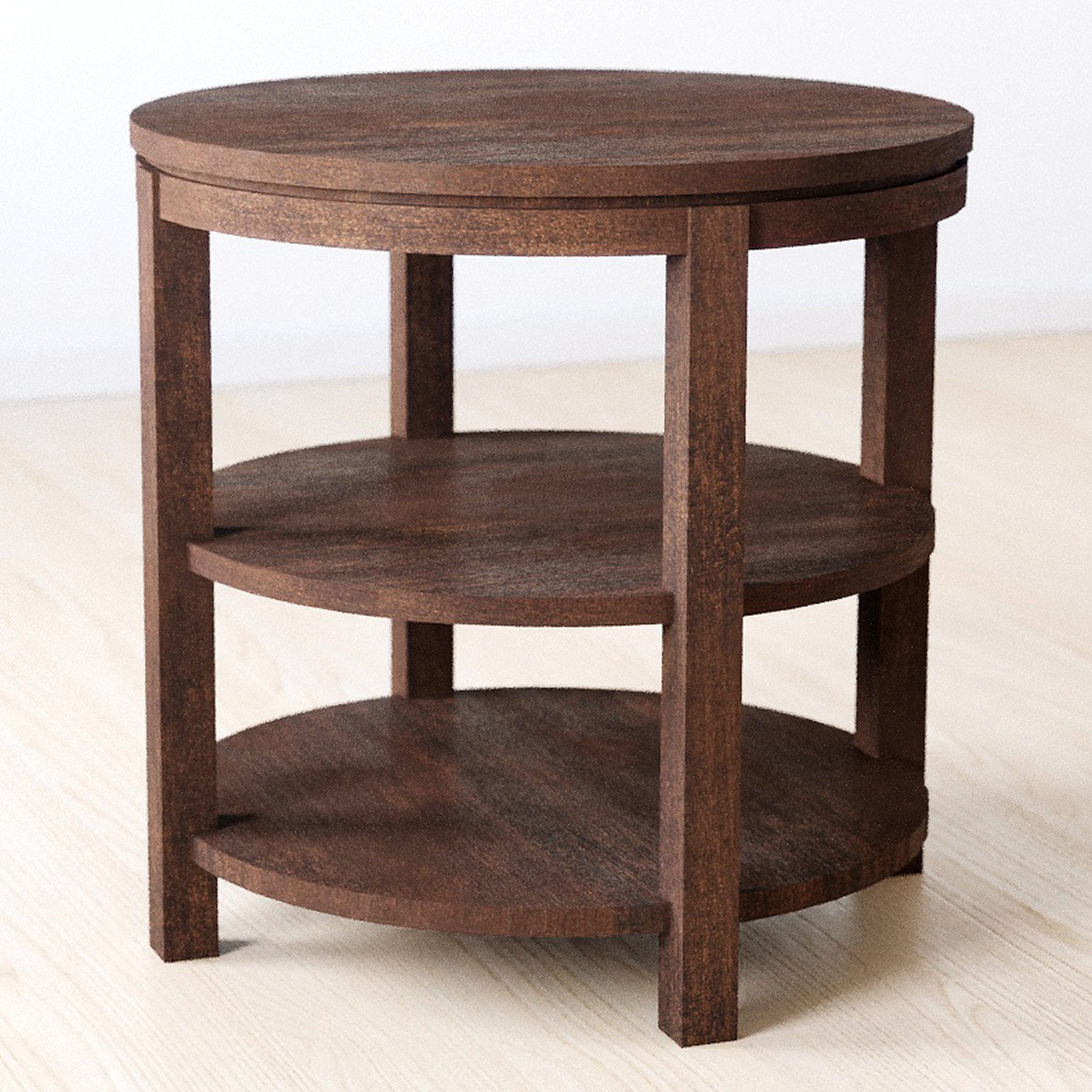 Dwyer Modern Round End Table - Small Side Table for Living Room, Bedroom, Office - Sturdy Wooden Accent Table with Smooth Finish for Home Decor
