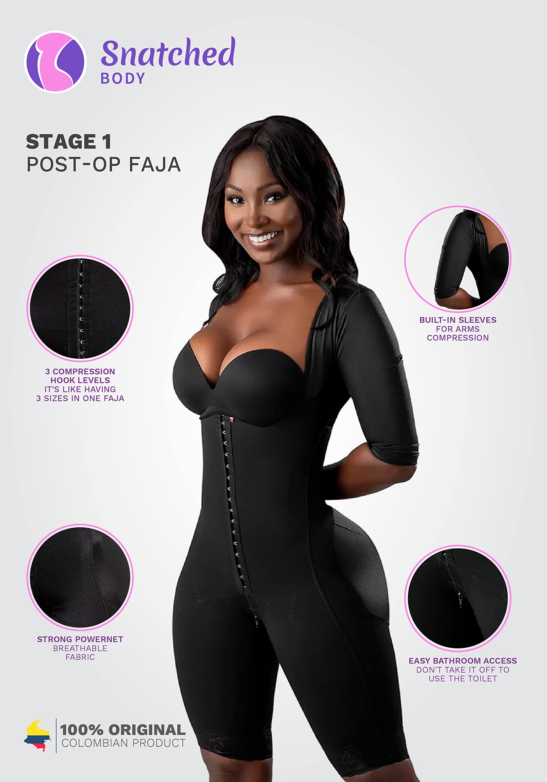 Post-Surgery Compression Shapewear for Women - Colombian Fajas Tummy Control Body Shaper for Waist Training & Recovery | Perfect for Postpartum, Weight Loss & Everyday Wear