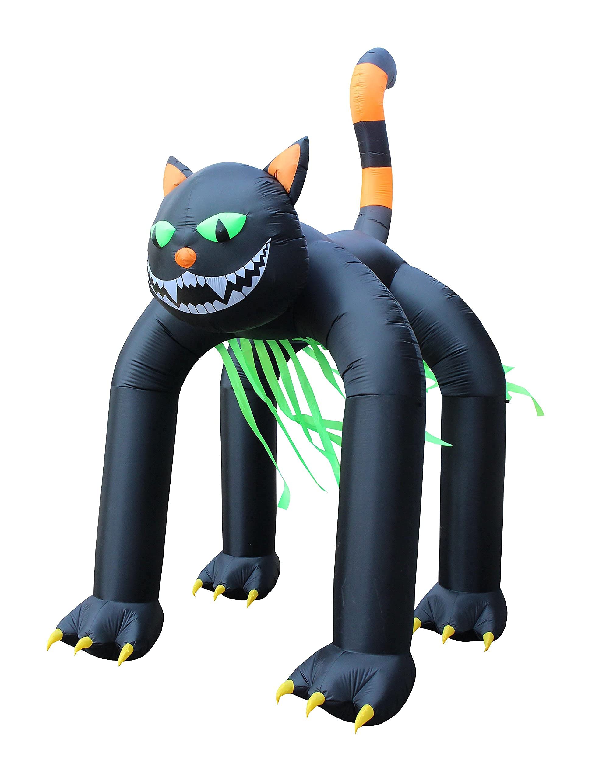 Halloween Party Decorations Bundle - 13ft Jumbo Inflatable Black Cat Arch & 11ft Inflatable Dragon Pirate Ship with Skeletons, Bats & Ghosts - Outdoor Halloween Yard Decor with LED Lights for Spooky Party, Haunted House & Trick-or-Treat Scene