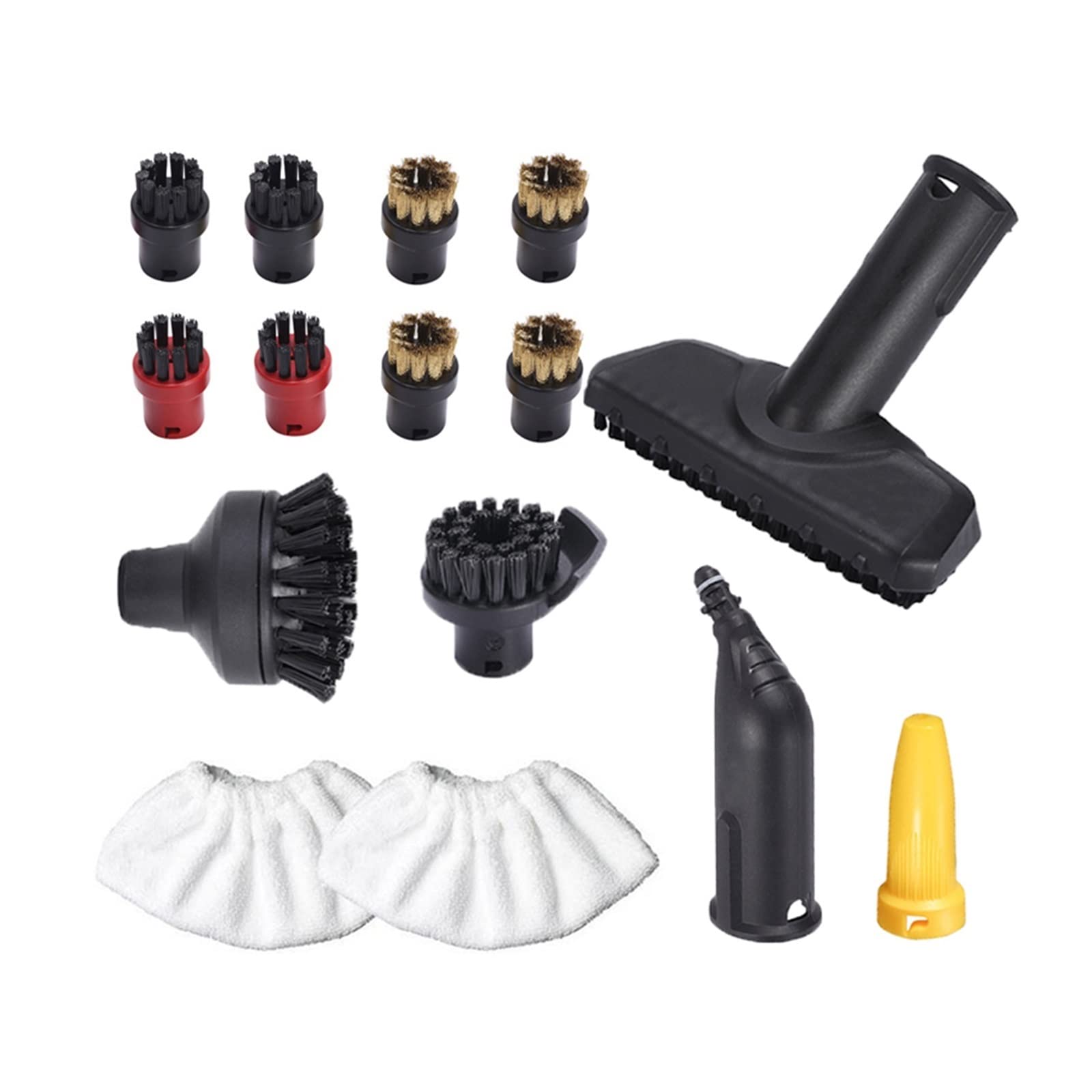 Karcher SC Series SC1 SC2 SC3 SC4 SC5 Steam Cleaner Replacement Brush Head Cover & Nozzle Kit - Round Cleaning Brushes Extension Accessories (Set3) - Perfect for Deep Cleaning Floors, Tiles & Grout