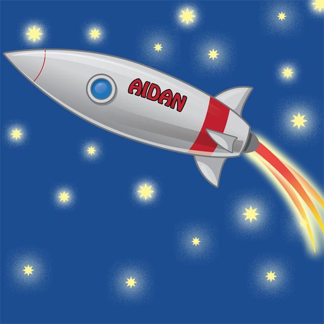 Rocket Ship Mural Wall Decal 3 Feet - Space Themed Kids Room Decor for Bedroom, Nursery & Playroom