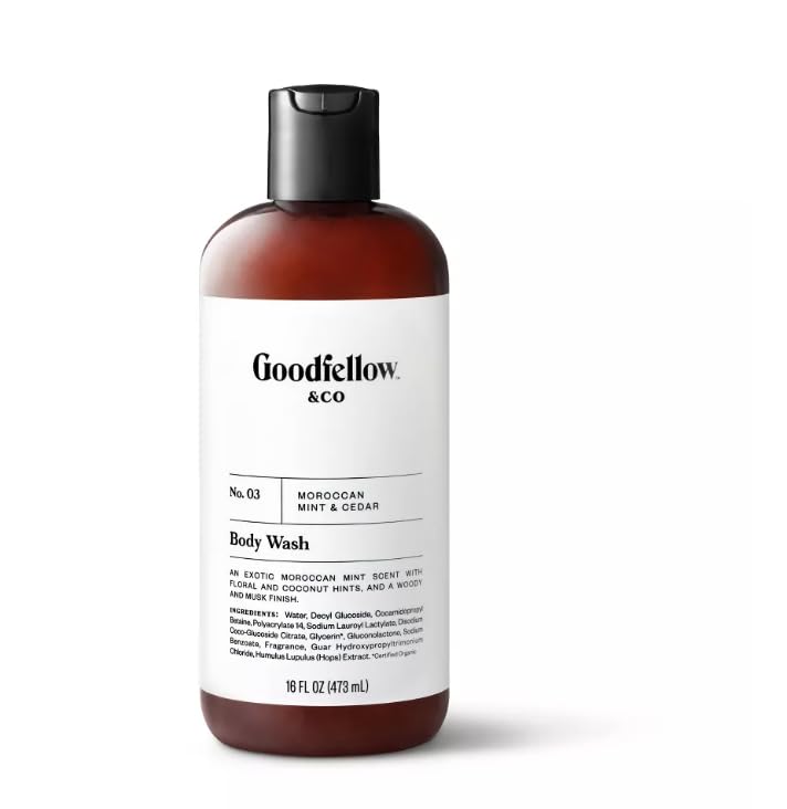 Goodfellow & Co Moroccan Mint & Cedar Body Wash - 16 fl oz | Refreshing & Invigorating Shower Gel for Men | Perfect for Daily Use & Relaxing Bath Time