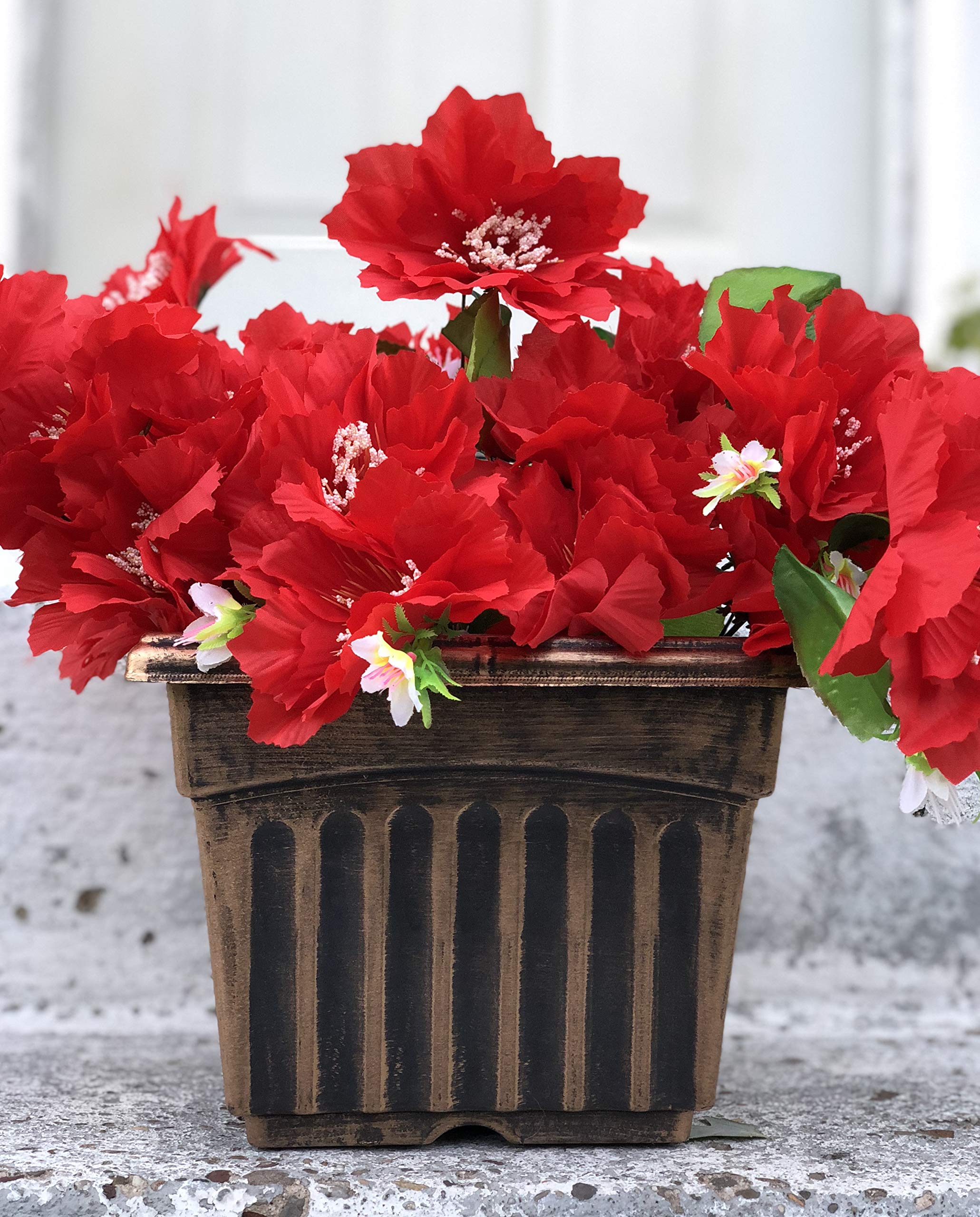 Set of 2 Rustic Greek Column 9-Inch Square Planters - Indoor/Outdoor Flower Pots for Garden, Patio, Office & Home Decor (Medium, Gold) | Perfect for Succulents, Herbs & Small Plants